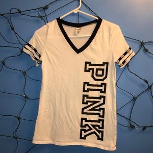 VS PINK black and white muscle shirt